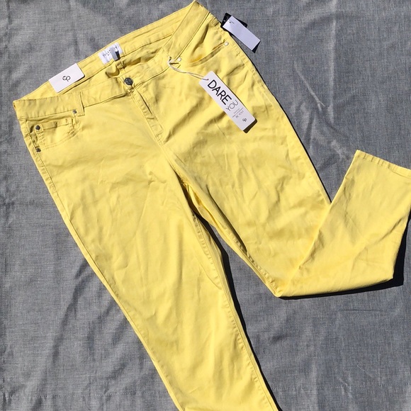 Celebrity Pink Jayden Yellow Skinny Pants Sz 14 16 - Picture 2 of 4